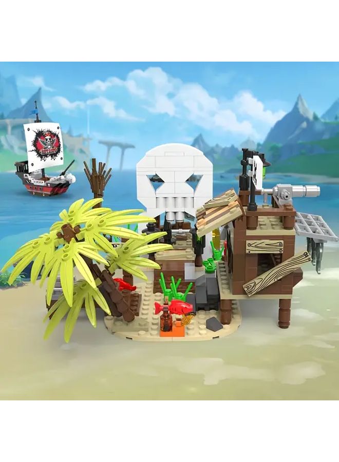 Adventure Building Blocks Set Model 88037 497Pcs Island Shipyard Scene with Shark - Image 4